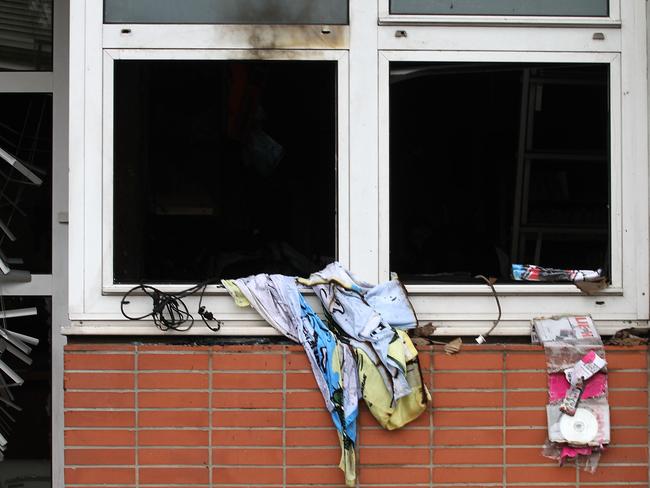 Previous attack ... this picture shows the offices of French satirical magazine Charlie Hebdo when it was firebombed in 2011. Picture: Getty Images