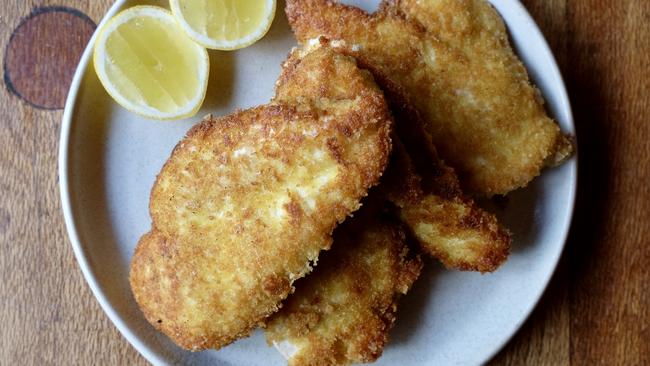 Matt Moran’s chicken schnitzel. Picture: Supplied