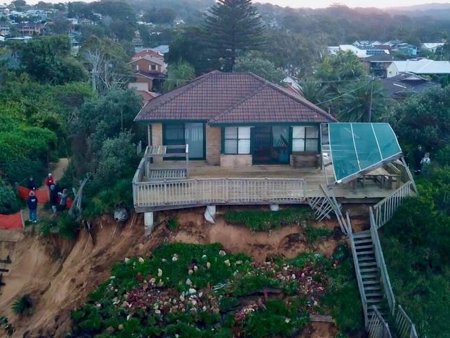 Up to a dozen home are under threat of erosion after huge seas have battered Wamberal Beach. Picture: Facebook