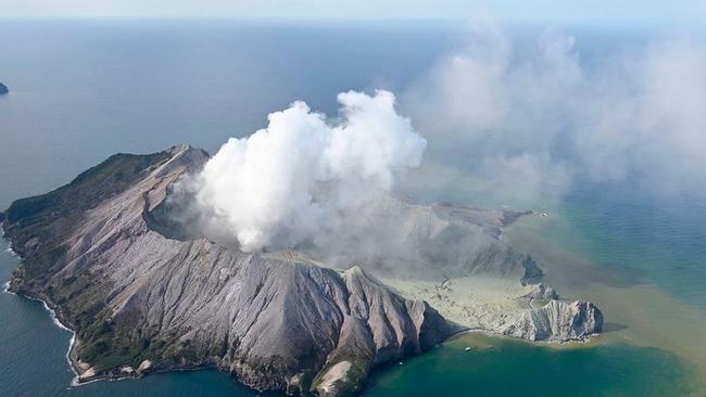 An aerial view of White Island after the volcanic eruption that killed at least five. Picture: George Novak/NZ Herald