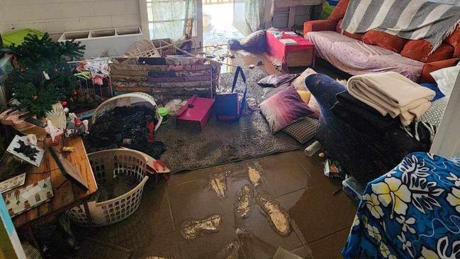 Ree Sanders and daughters lost everything in their Holloways Beach home due to extensive flooding following cyclone Jasper. A GoFundMe page has been created to help them rebuild. Picture: Supplied.