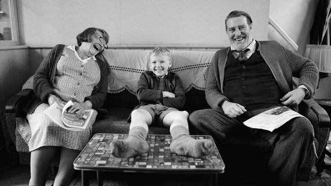 Judi Dench and Ciaran Hinds with Jude Hill in Belfast. Picture: Rob Youngson/Focus Features