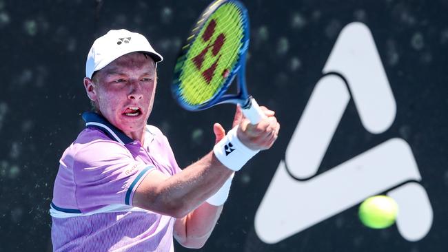 Edward Winter during the Adelaide International at Memorial Drive in January. Picture: Sarah Reed/Getty Images