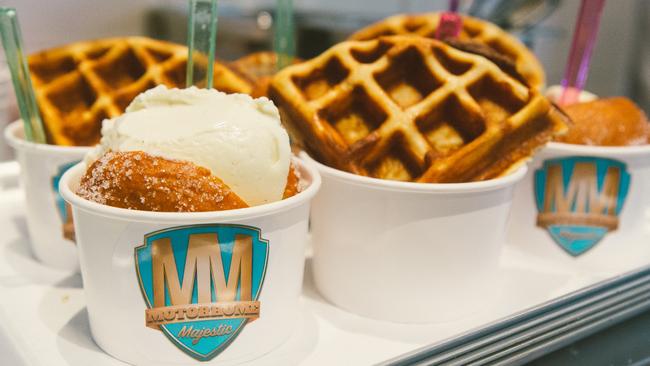 Ice cream doughnut at Motorhome Majestic, Ascot Vale.