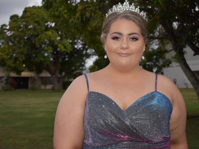 Sarah McElroy at the Mackay North State High School Year 12 formal at the Mackay Entertainment and Convention Centre, Saturday November 21, 2020. Picture: Heidi Petith