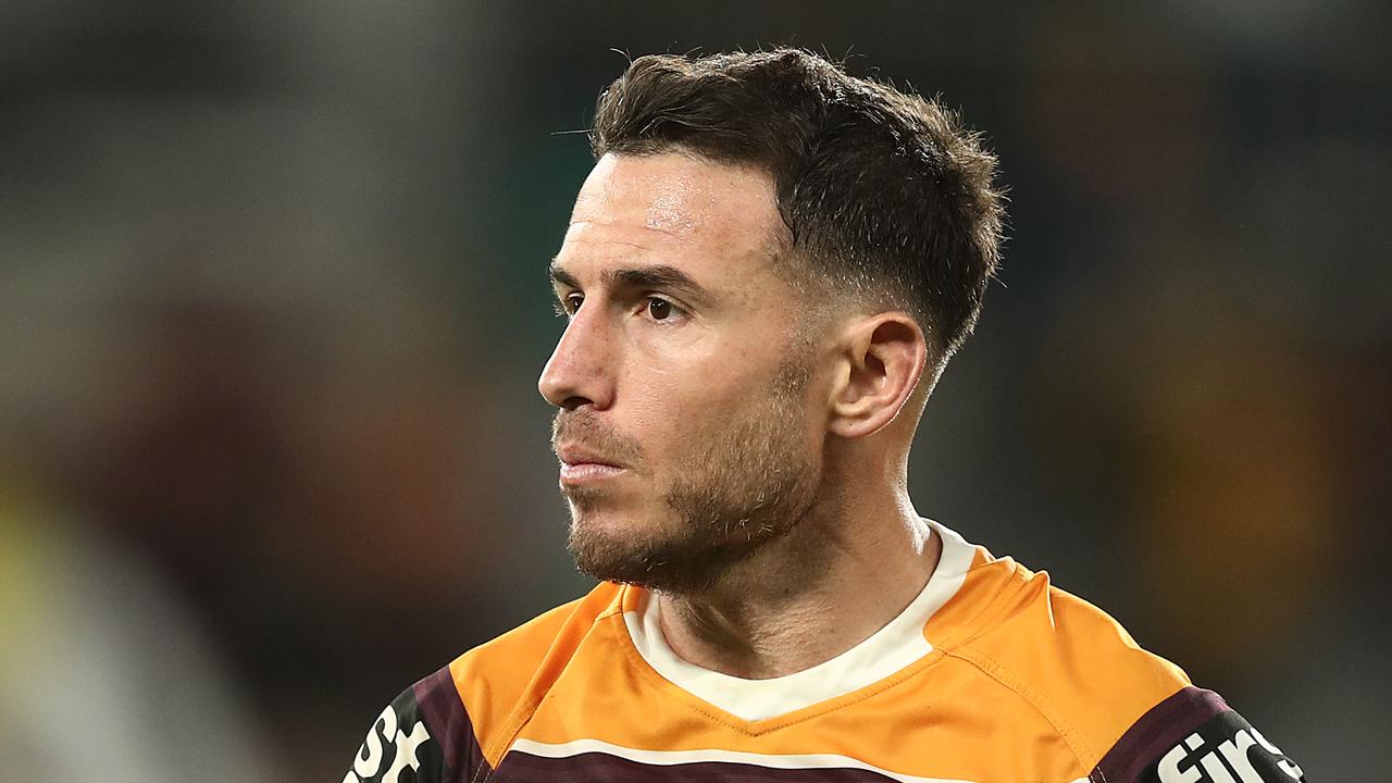 Darius Boyd of the Broncos looks dejected after defeat during the loss to Parramatta