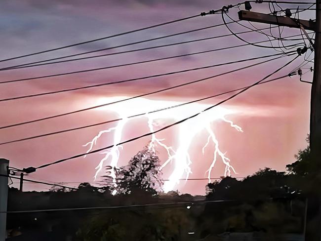 Lightning storms and strong winds hit Sydney. Picture: Facebook