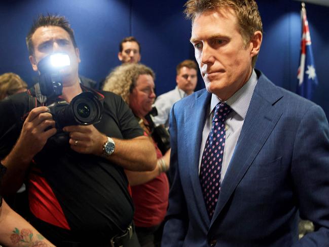 Australia's attorney general Christian Porter leaves a press conference in Perth on March 3, 2021, after he outed himself as the unnamed cabinet minister accused of raping a 16-year-old girl. (Photo by Stefan Gosatti / AFP)