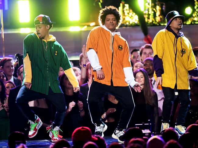 Recording artist Bruno Mars performs onstage during the 60th Annual GRAMMY Awards. Picture: Getty