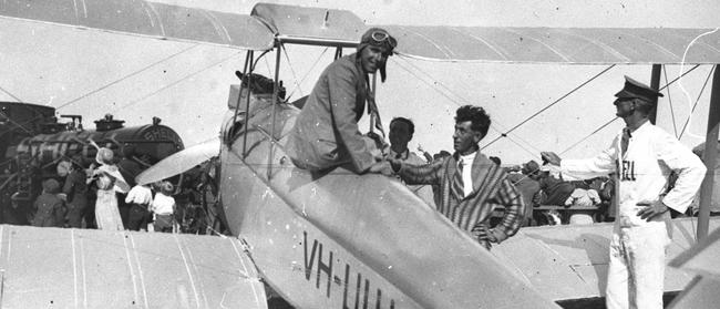 Jim Broadbent in his DH Gypsy Moth VH-ULH c1934. Picture: State Library of NSW