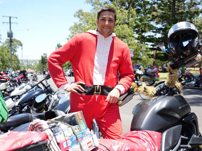 Adrian Outim at the start of the 2023 edition of the Downs Motor Cycle Sporting Club's Toowoomba Motorcycle Toy Run at Picnic Point.