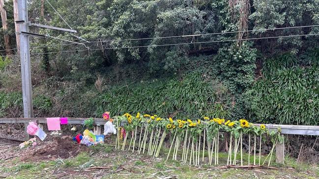 A memorial emerged after Lily’s death in Upwey. Picture: Kimberley Seedy