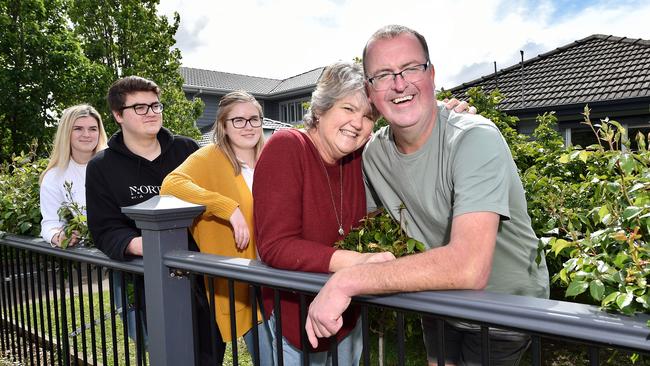 Andrew Conway with wife Leanne and children Renee, Dani and Nick. Picture: Nicki Connolly