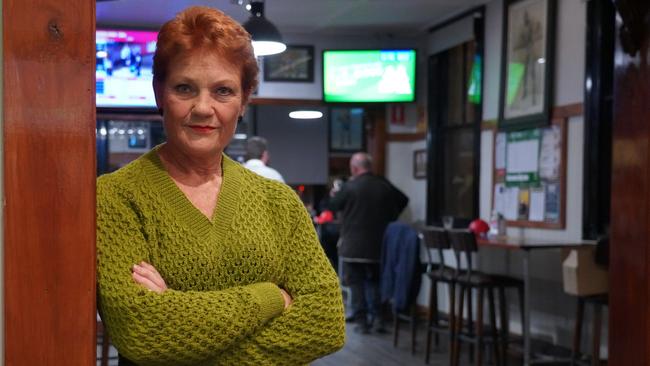 ‘We’re not letting them get away with this dirty deal with the devil,’ says One Nation leader Pauline Hanson in Singleton on Wednesday. Picture: Sean Bell