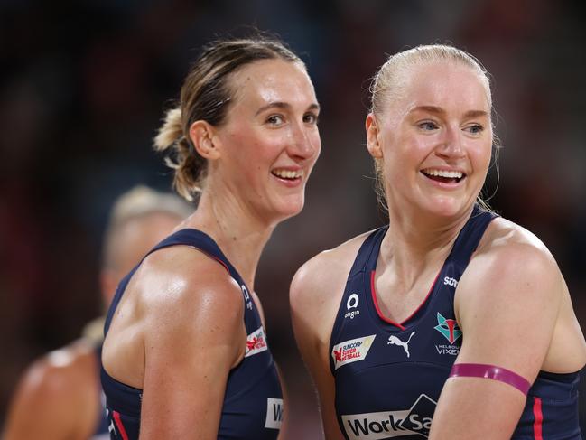 Vixen’s defender duo Mannix and Weston. Picture: Getty Images