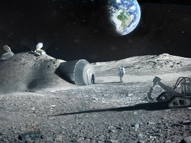 <span id="U631147815457mcD" style="line-height:10pt;">MOONWALKER: A future lunar base made simpler by using a 3D printer to build it. </span>Picture: ESA/Foster + Partners