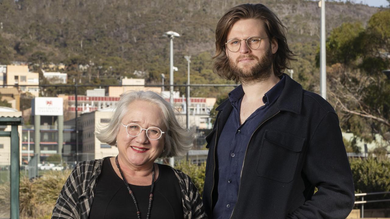 YIMBY Hobart spokespeople Susan Wallace and Lachlan Rule at Sandy Bay. Picture: Chris Kidd