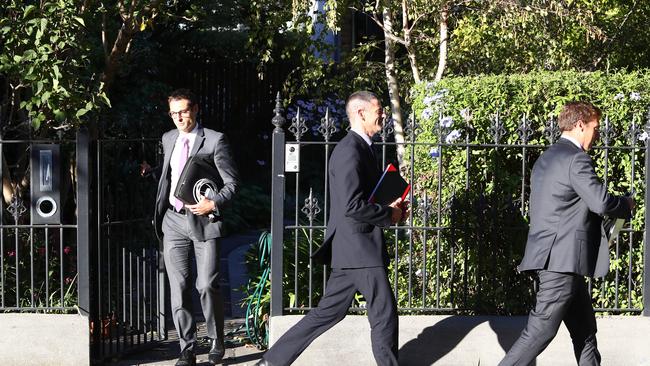 12/4/18 3 Men (not police) leave the home of Rosemary Rogers in Williamstown. Aaron Francis/The Australian