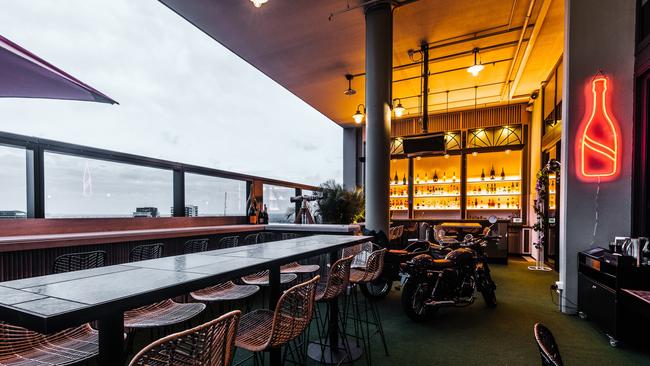 The 26-storey-high balcony at Nick and Nora’s has views to the Sydney CBD. Picture: Supplied