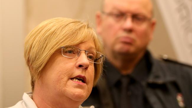 Police Minister Lisa Neville and Chief Commissioner Graham Ashton. Picture: Stuart McEvoy