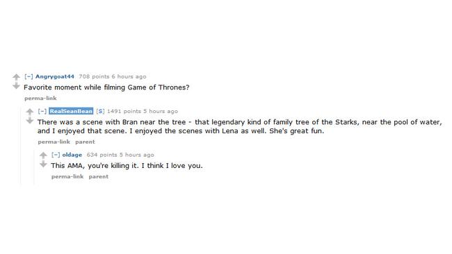 Sean Bean’s Reddit AMA.