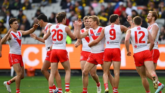 The Swans are alive after taking care of Richmond on Saturday at the MCG. (Photo by Quinn Rooney/Getty Images)