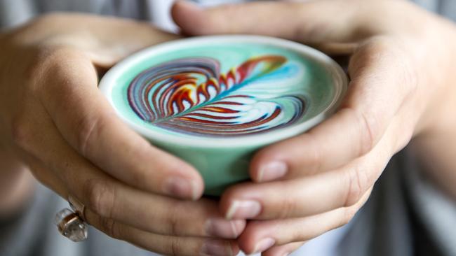 One of the colourful coffees from Too Many Chefs. Picture: Eugene Hyland