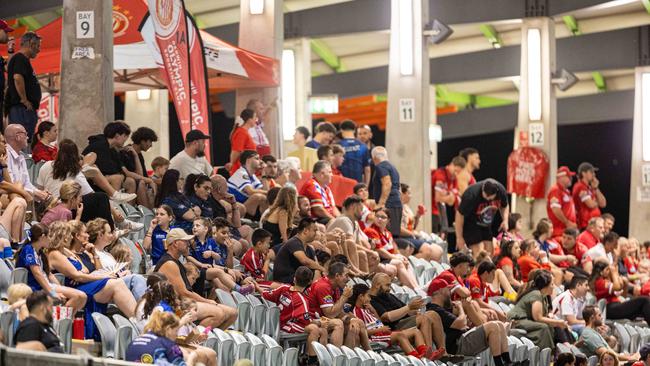 Fans in the stands at the fifth GleNTi Cup clash – 2025. Picture: Pema Tamang Pakhrin