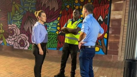 Chief Minister Lia Finocchiaro on the streets of Alice Springs.