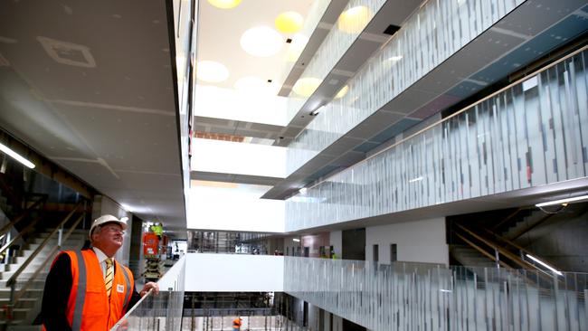 Minister for Health Brad Hazzard visits the Northern Beaches Hospital site. Picture: Damian Shaw