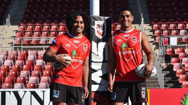 NRL St George Illawarra,  has identical twins Max (left) and Mat Feagai. SUPPLIED