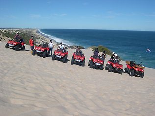 Quad biking at Wagoe Beach, south of Kalbarri. Picture: Chris Robinson