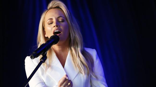 Singer Samantha Jade performs an INXS song, Never Tear Us Apart. Picture: Toby Zerna