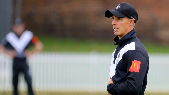 Captain of Western Suburbs Josh Clarke looks on during a T20 Cup match at Pratten Park, on November 28, 2021. (Photo by Jeremy Ng/News Corp Australia)