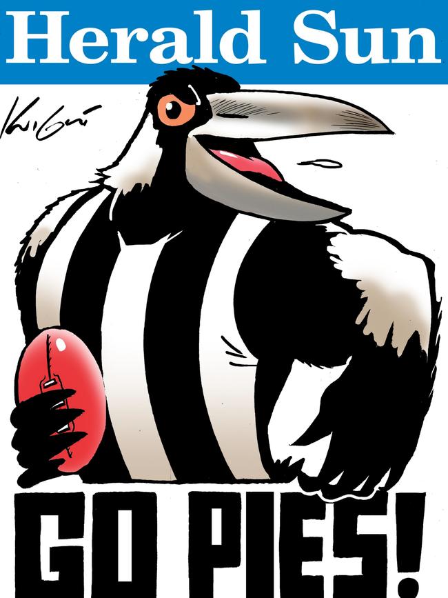 2023 Mark Knight Collingwood premiership poster for the Good Friday Appeal