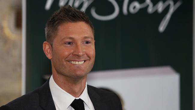 Michael Clarke at the launch of his autobiography, ‘My Story’. Picture: Phil Hillyard