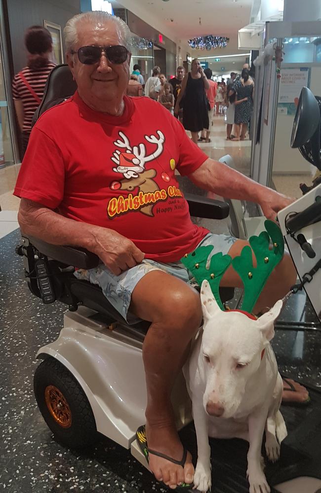 Townsville man Rudy Hummer, 85, was known as a happy man who was always seen with his white bull terrier.