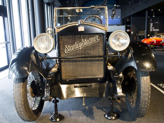 The Stanley Steamer Model 740B steam car at a car exhibition at Sydney's Powerhouse Museum. Picture: Chris McKeen