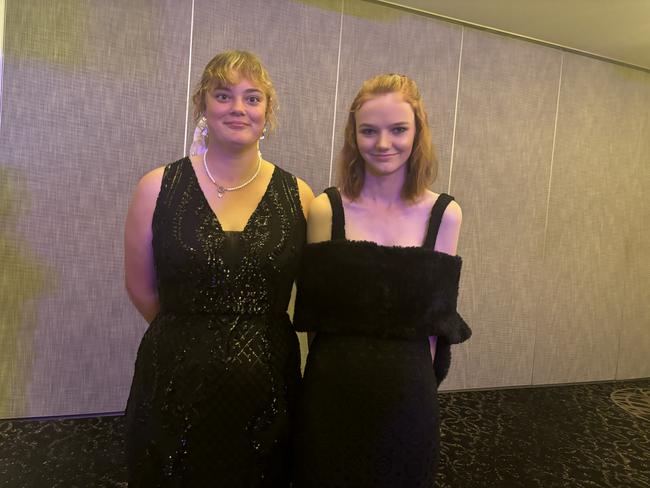 Tahlia Burns, Maryborough's Rural Ambassador, and Junior Show Ambassador Georgia Hillier at the FCASS Next Gen Show Ball.