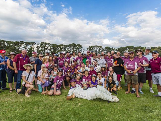 Red Hill celebrates its 2016-17 MPCA District premiership. Picture: Valeriu Campan