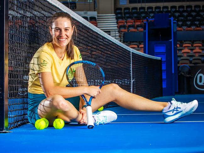 Billie Jean Cup coming to Brisbane - No.1 Australian female tennis player Kim Birrell at Pat Rafter Arena.Picture: Nigel Hallett