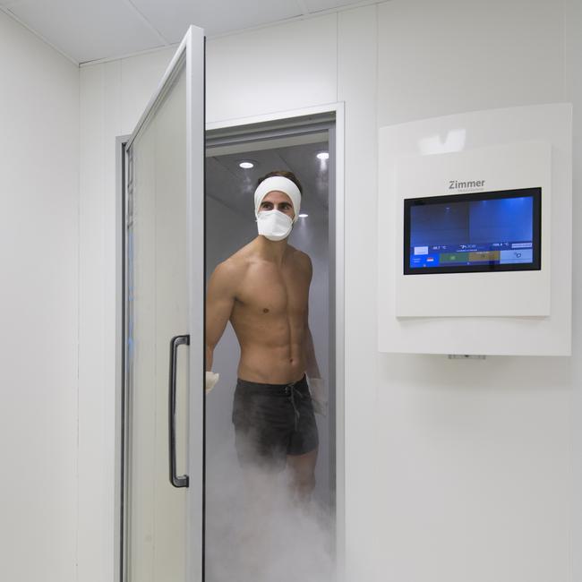 Cryotherapy at Thermes Marins Monte Carlo, Hotel de Paris in Monaco.