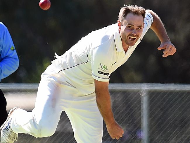 MPCA District Grand Final: Red Hill v Delacombe Park.Red Hill's Glenn Collett bowls.Picture: Jason SammonSaturday 18 March 2017