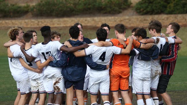 TSS celebrate their 5-3 win over Toowoomba Grammar School. Pic: Supplied.