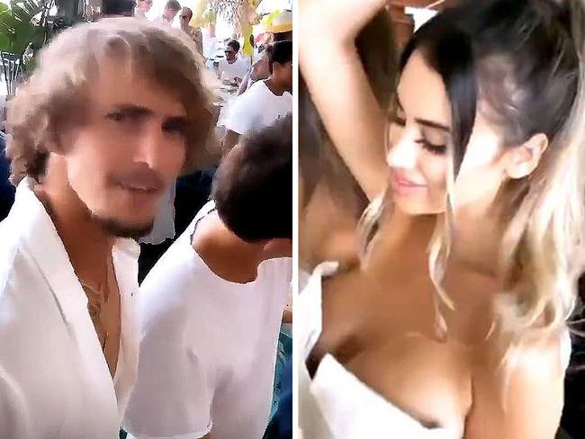 Tennis star Alexander Zverev and friends ignore social distancing at a party just days after the Adria Tour debacle.