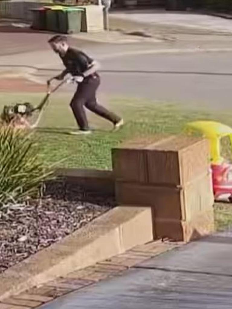 West Australian dad Arron Nash was simply mowing the lawn … Picture: Facebook