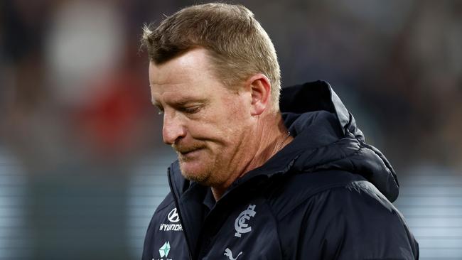 Carlton coach Michael Voss is under pressure. Picture: Michael Willson/AFL Photos via Getty Images
