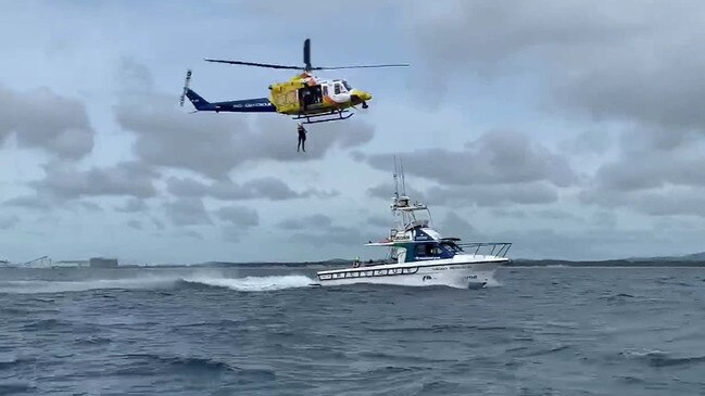 Volunteer Marine Rescue Mackay and RACQ CQ Rescue crews get together about once a month for marine rescue training. Picture: Contributed