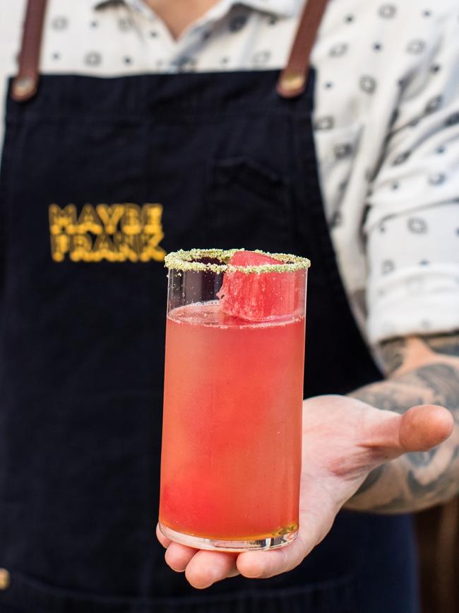 A tequila-based cocktail with watermelon. Picture: Supplied