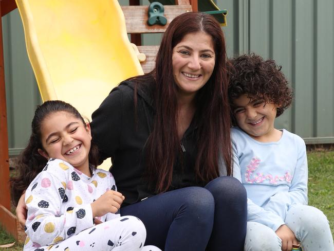 Embargo Network Desk: Contact Amanda Wynne-Williams.Raquel Bachara from Greenacre saves money by using hand-me-down clothes for their 4 kids, Nahla, 7, Amelia, 5, (both pictured) Robert, 3, and Dorian, 2. Picture: David Swift.